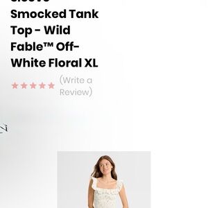 Wild Fable XL Cream Floral Smocked Top stretch yellow blue flowers ruffle nwt